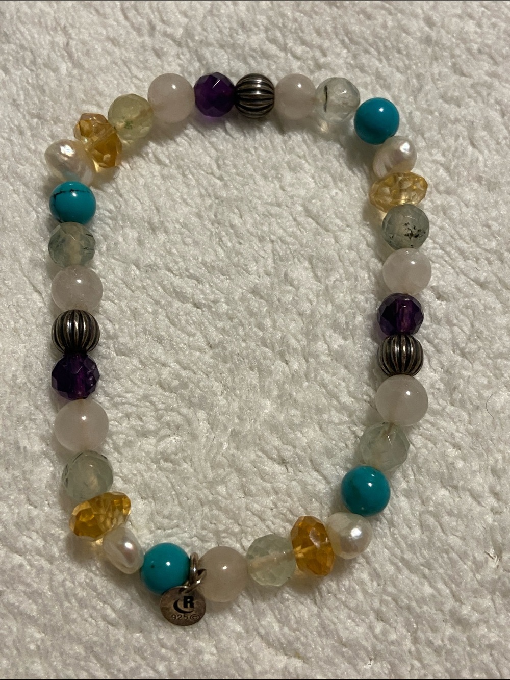 Carolyn Pollack sterling silver 925 gemstone Beaded Bracelet